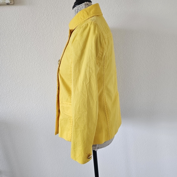 J. Crew Yellow Button Trudy Trench Pea Coat Size 4 - Picture 4 of 6